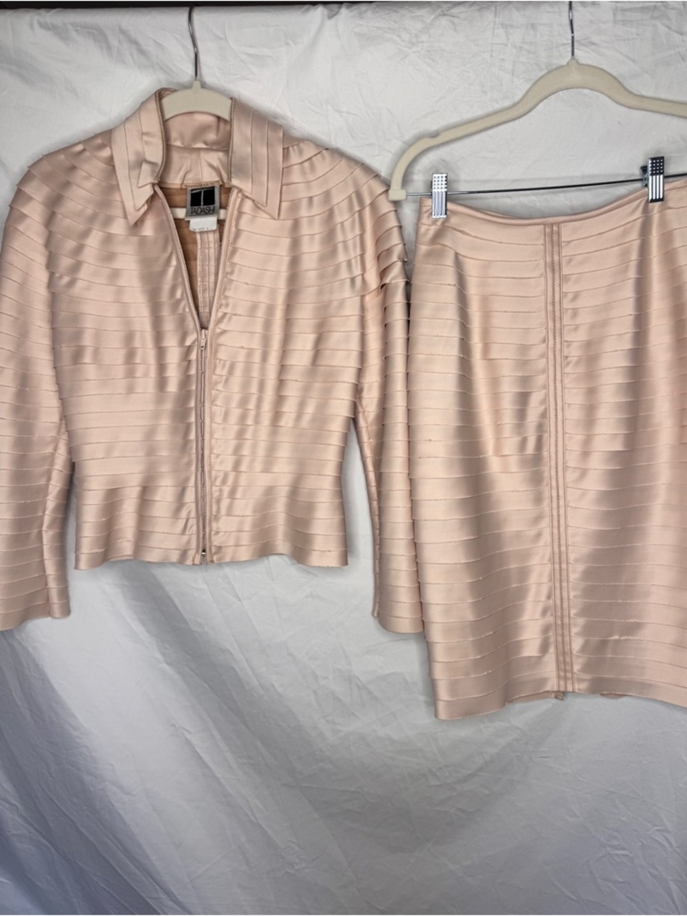 Tadashi Shoji Vintage Blush Pink Bandage Two Piece Set Jacket & Pencil Skirt
